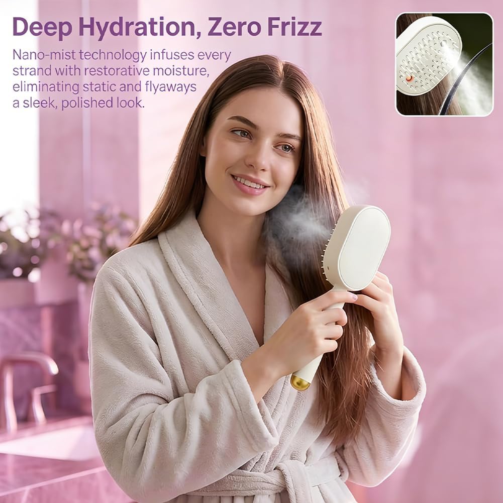 Steam Brush | Rechargeable Detangling Tool with Oil